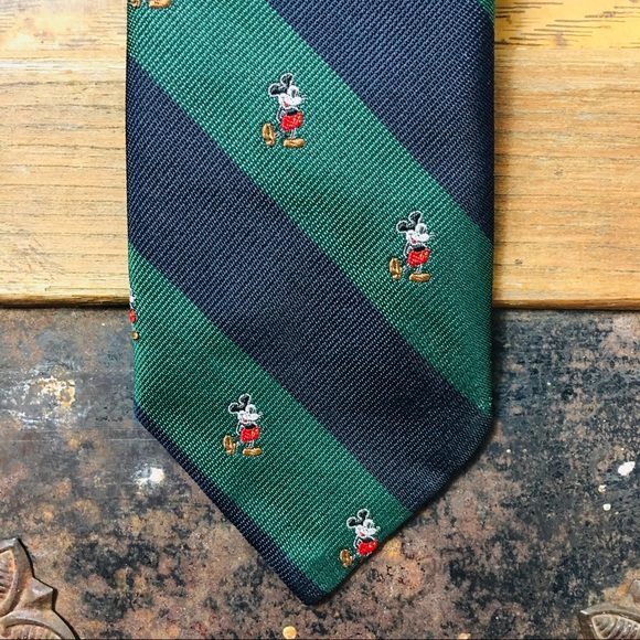 MICKEY & Co Blue Stitched Pattern Mens Tie - Picture 3 of 5